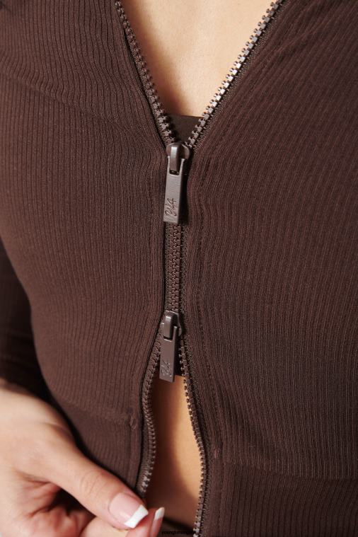 YoungLA ruházat nők nyír- w418 kettős cipzáras hosszú ujjú BJH2B1038