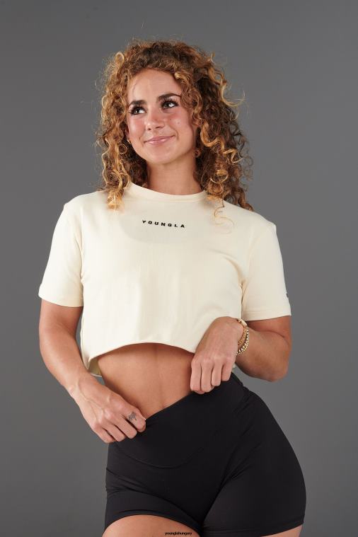 YoungLA ruházat nők pisztácia zöld w403 létrehozott vágott póló BJH2B1026