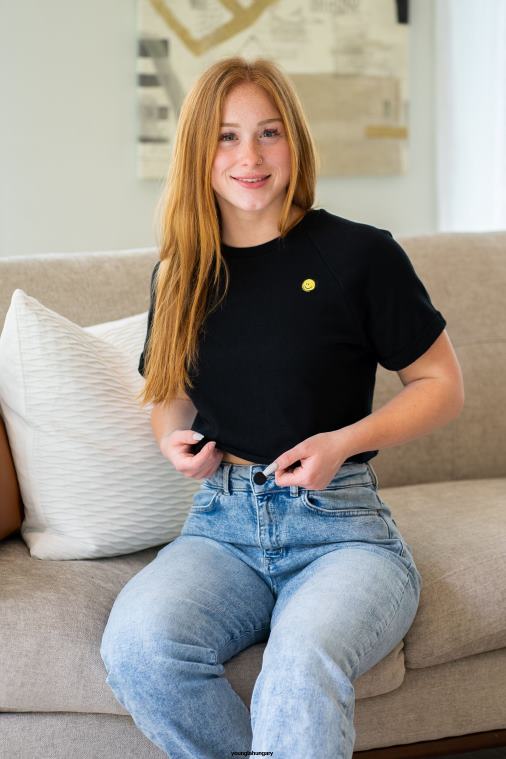 YoungLA ruházat nők poros mályvaszínű w411 raglán vágott póló BJH2B1052