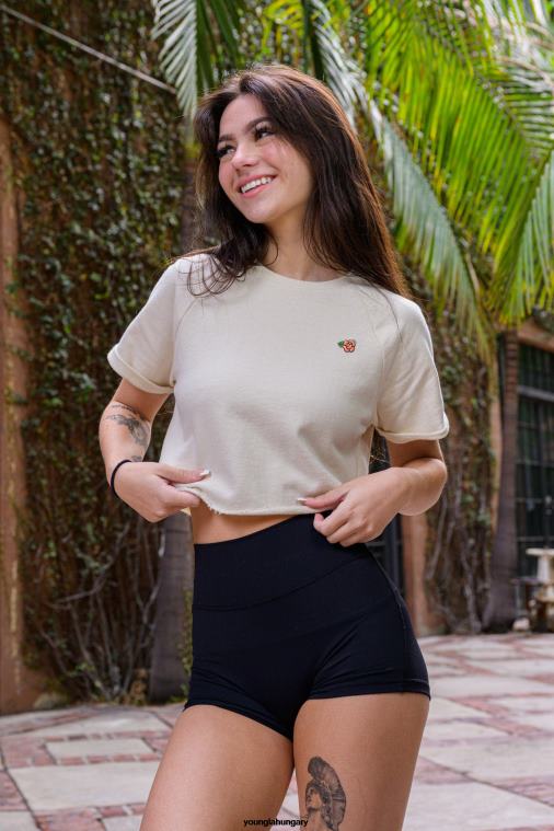 YoungLA ruházat nők poros mályvaszínű w411 raglán vágott póló BJH2B1052