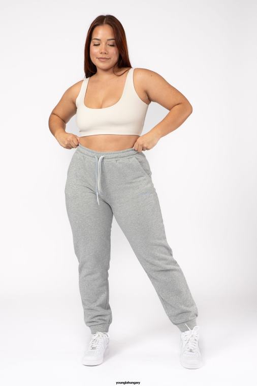 YoungLA ruházat nők világos szürkés w207 tripla húros kocogók BJH2B1134