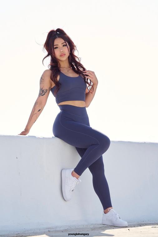 YoungLA ruházat nők zamatos szürke w209 level up leggings BJH2B1127