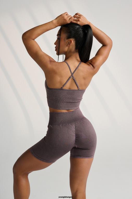 YoungLA ruházat nők fekete mosás w311 karbon kereszt hátú sportmelltartó BJH2B1004