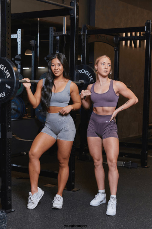 YoungLA ruházat nők fekete mosás w315 karbon bordás sportmelltartó BJH2B1007