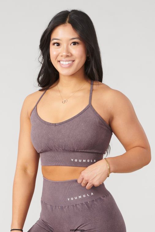 YoungLA ruházat nők szilvás szarvasgomba w311 karbon kereszt hátú sportmelltartó BJH2B1006