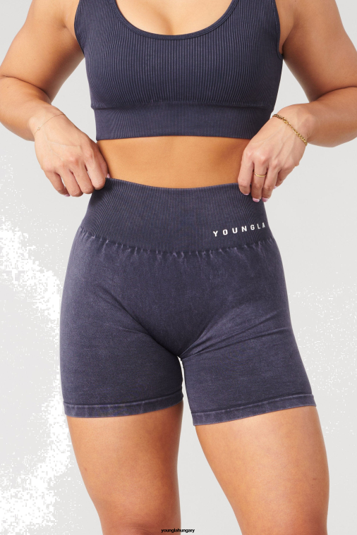 YoungLA ruházat nők fekete mosás w111 carbon scrunch motoros rövidnadrág BJH2B1110