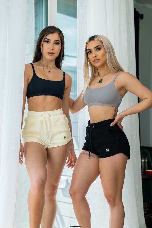 YoungLA ruházat nők fekete w113 barackszínű rövidnadrág BJH2B1100